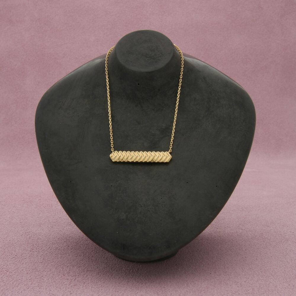 bony levy 14k yellow gold geometric bar pendant necklace size 16-18in